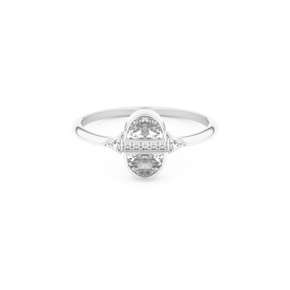 Wedding Band with 0.39 CT Triangle, Half Moon & Round Cut Moissanite – Yellow, White, or Rose Gold