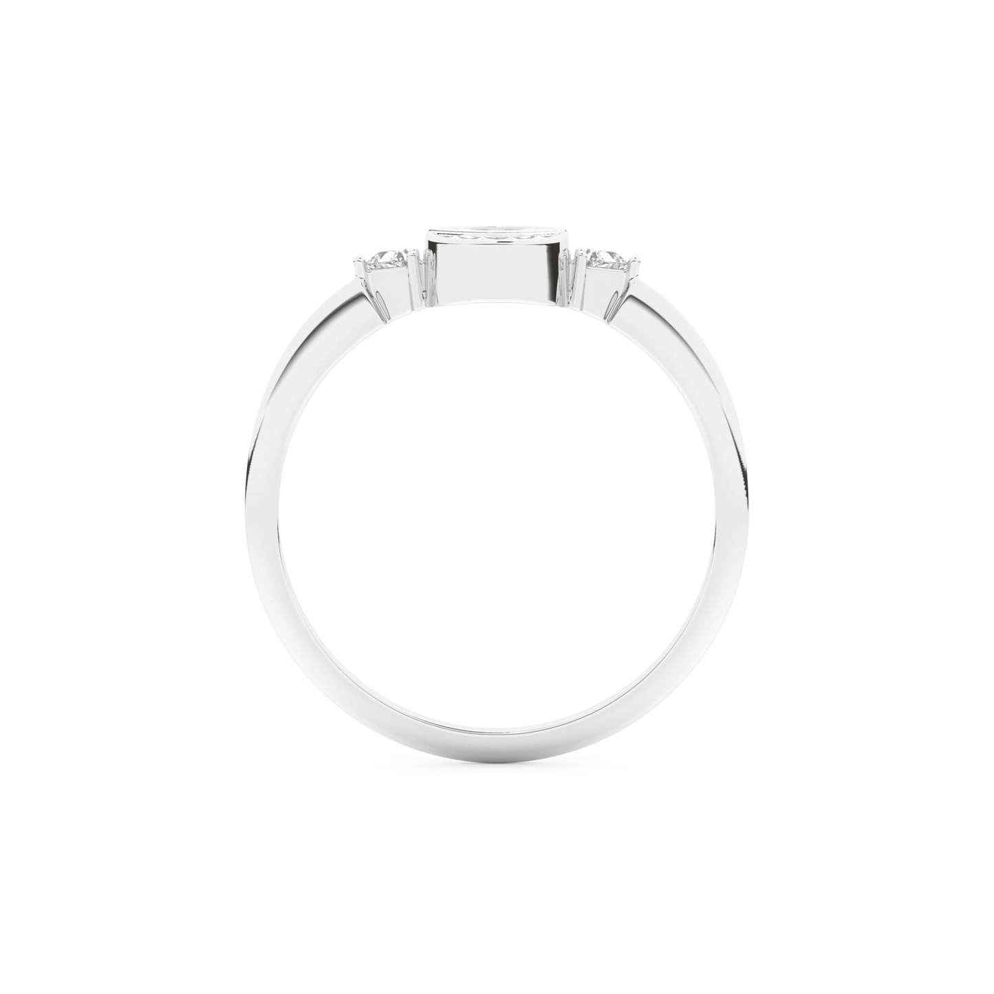 Wedding Band with 0.39 CT Triangle, Half Moon & Round Cut Moissanite – Yellow, White, or Rose Gold