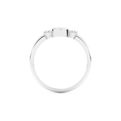 Wedding Band with 0.39 CT Triangle, Half Moon & Round Cut Moissanite – Yellow, White, or Rose Gold