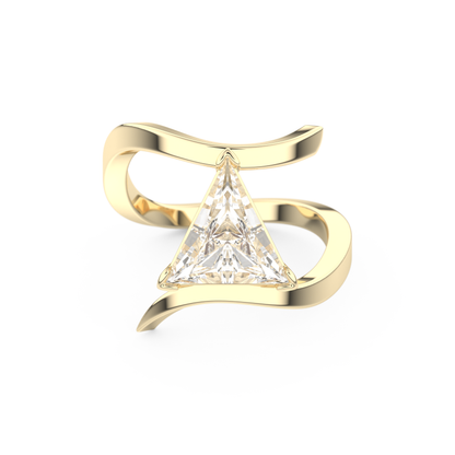 Triangle Cut 2.30 Carat Moissanite Ring – Solitaire Setting in Gold