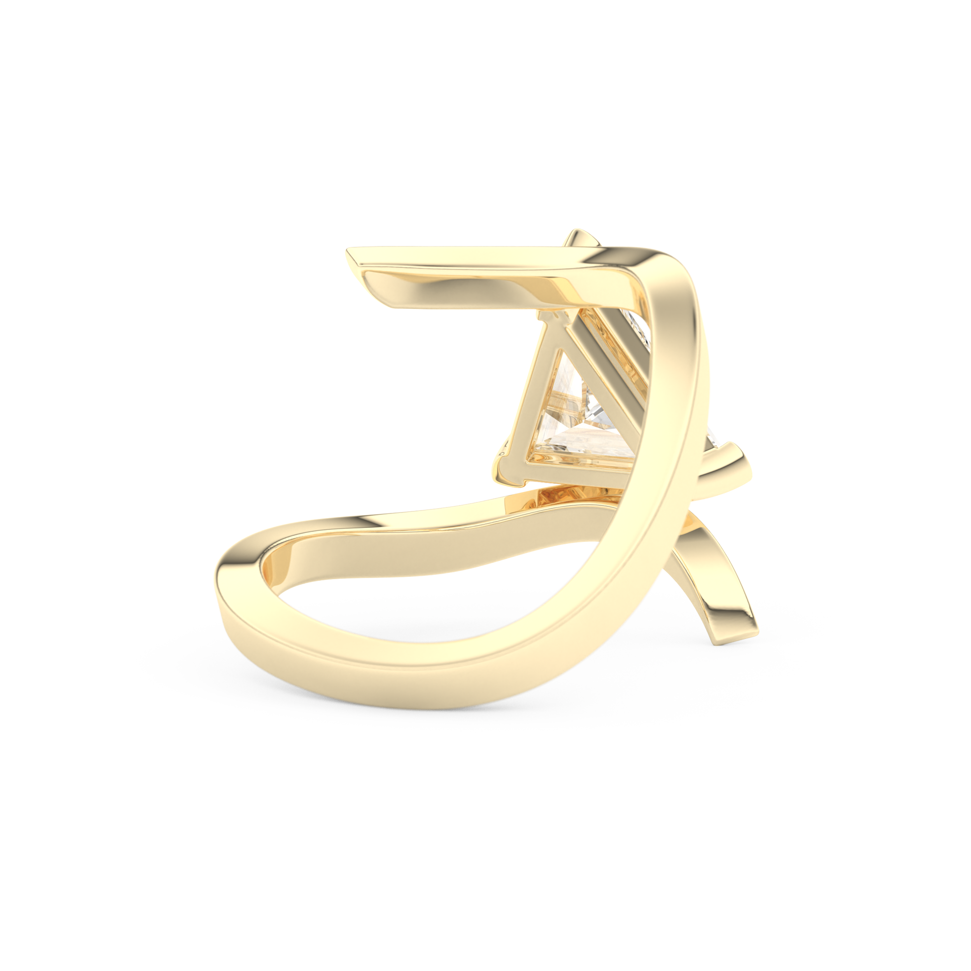 Triangle Cut 2.30 Carat Moissanite Ring – Solitaire Setting in Gold
