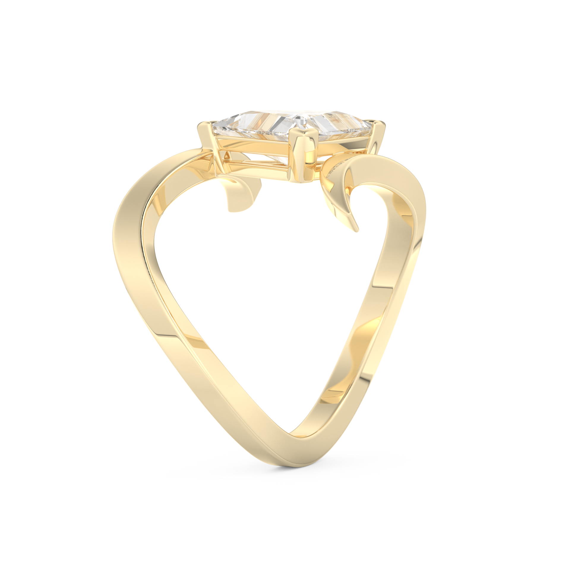 Triangle Cut 2.30 Carat Moissanite Ring – Solitaire Setting in Gold
