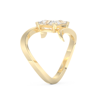 Triangle Cut 2.30 Carat Moissanite Ring – Solitaire Setting in Gold