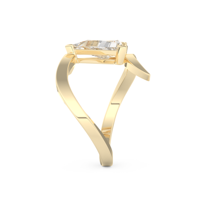 Triangle Cut 2.30 Carat Moissanite Ring – Solitaire Setting in Gold