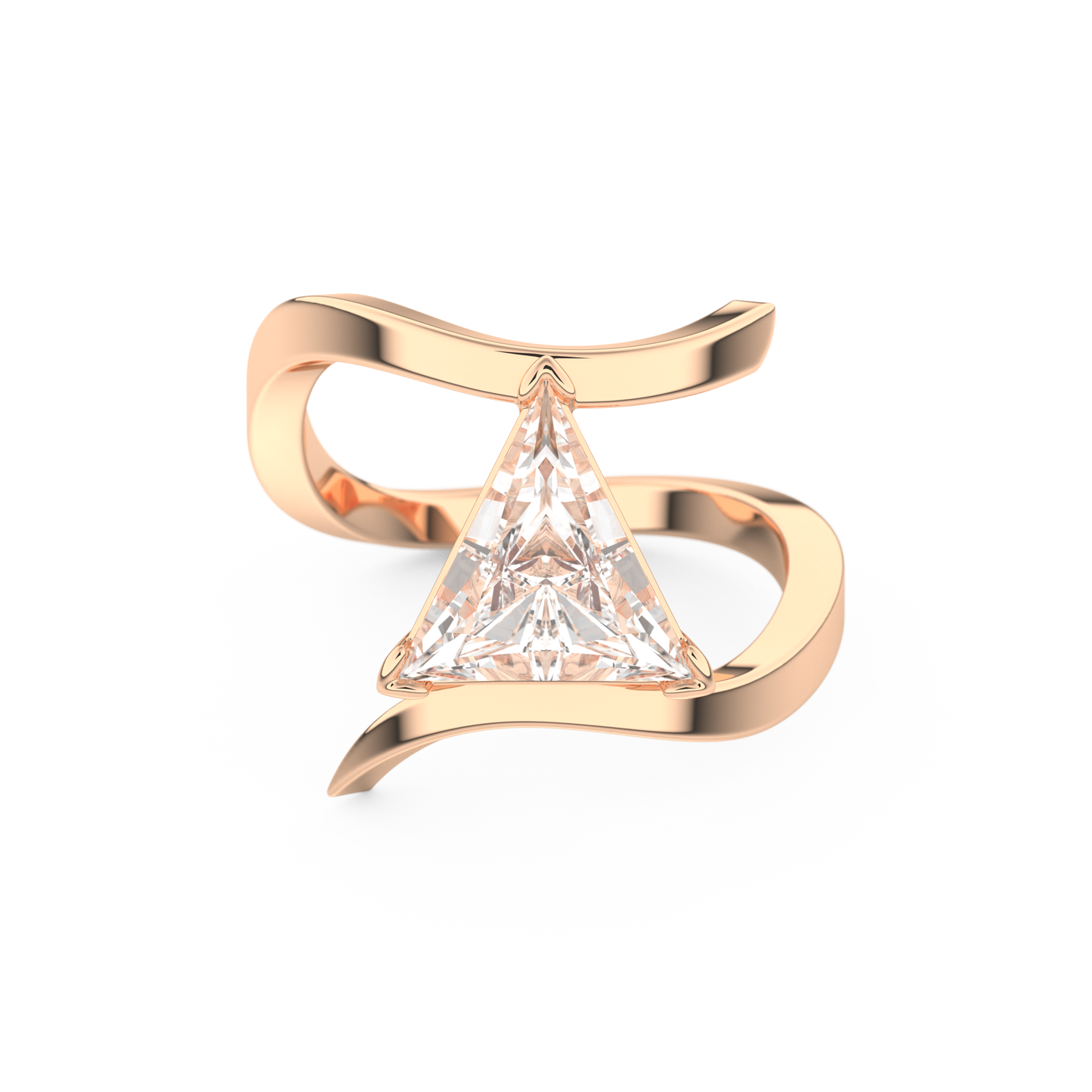 Triangle Cut 2.30 Carat Moissanite Ring – Solitaire Setting in Gold