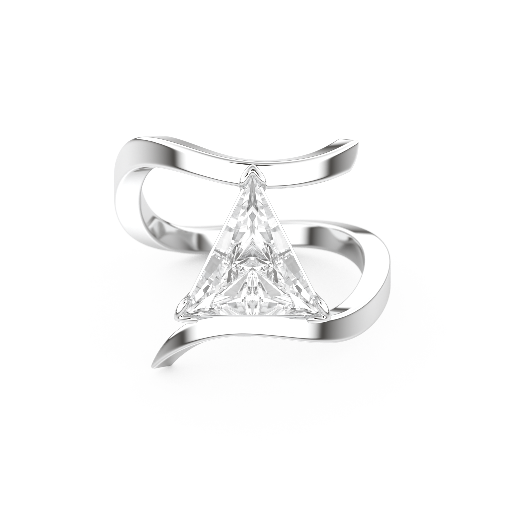Triangle Cut 2.30 Carat Moissanite Ring – Solitaire Setting in Gold