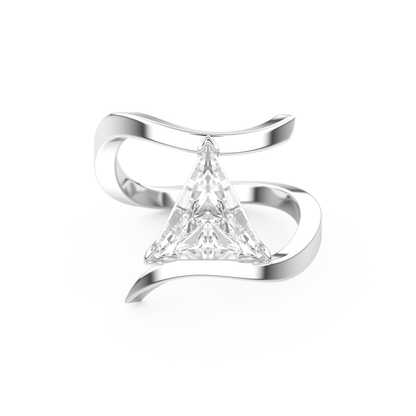 Triangle Cut 2.30 Carat Moissanite Ring – Solitaire Setting in Gold