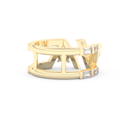 Half Eternity Wedding Band with 1.18 CT Round and Baguette Cut Moissanite – Yellow, White, or Rose Gold 3