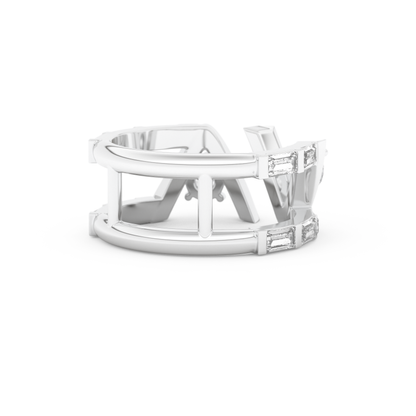 Half Eternity Wedding Band with 1.18 CT Round and Baguette Cut Moissanite – Yellow, White, or Rose Gold 11