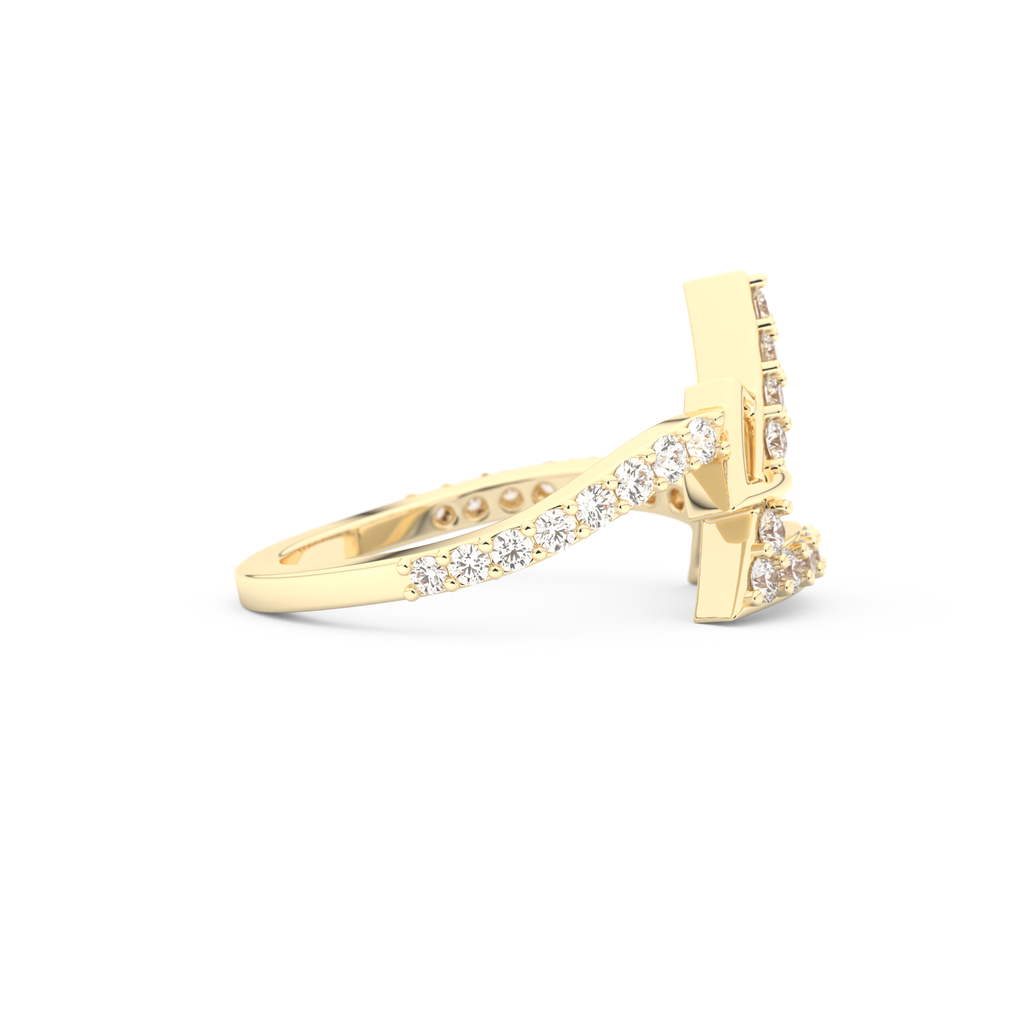 Half Eternity Wedding Band with 0.56 CT Round Cut Moissanite – Yellow, White, or Rose Gold