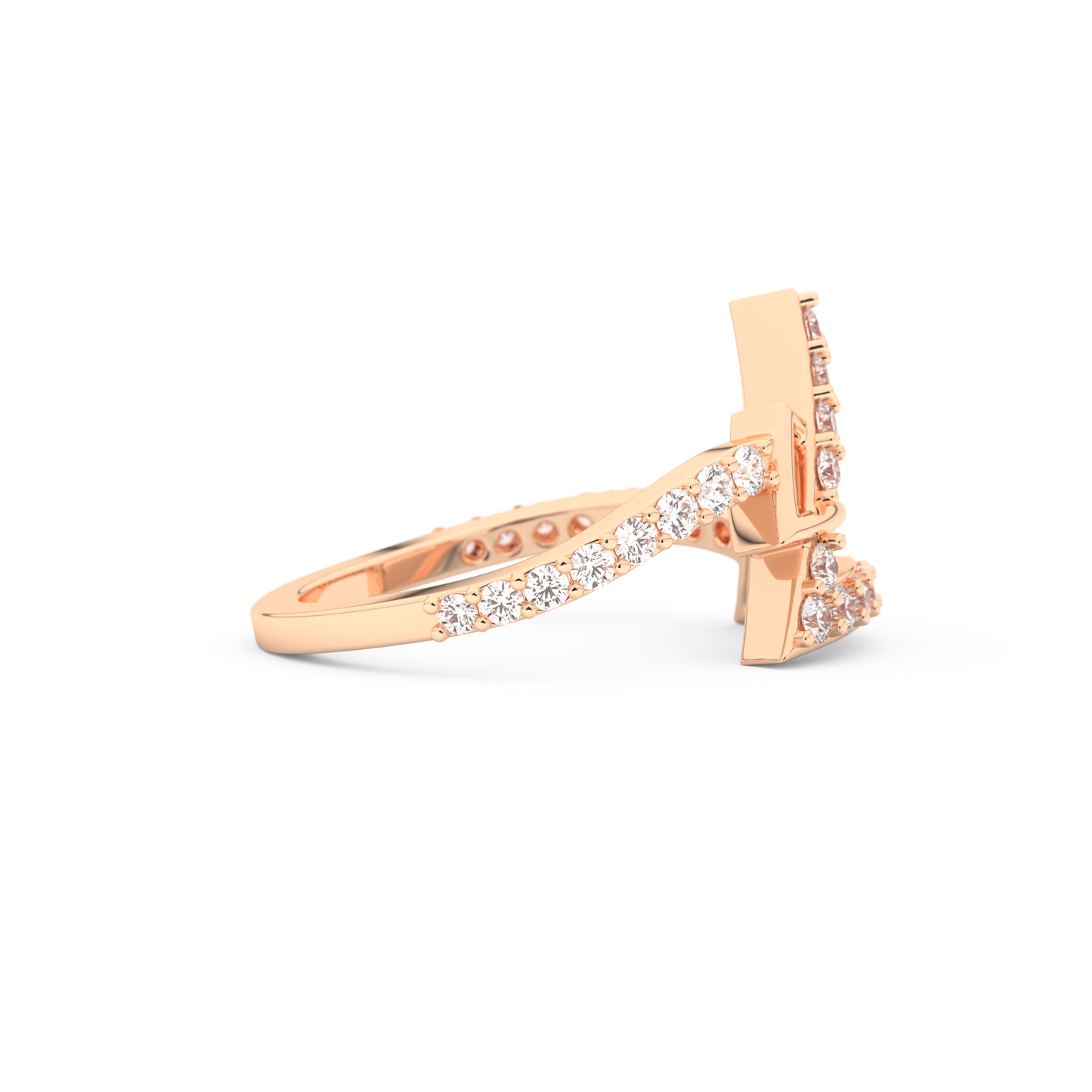 Half Eternity Wedding Band with 0.56 CT Round Cut Moissanite – Yellow, White, or Rose Gold