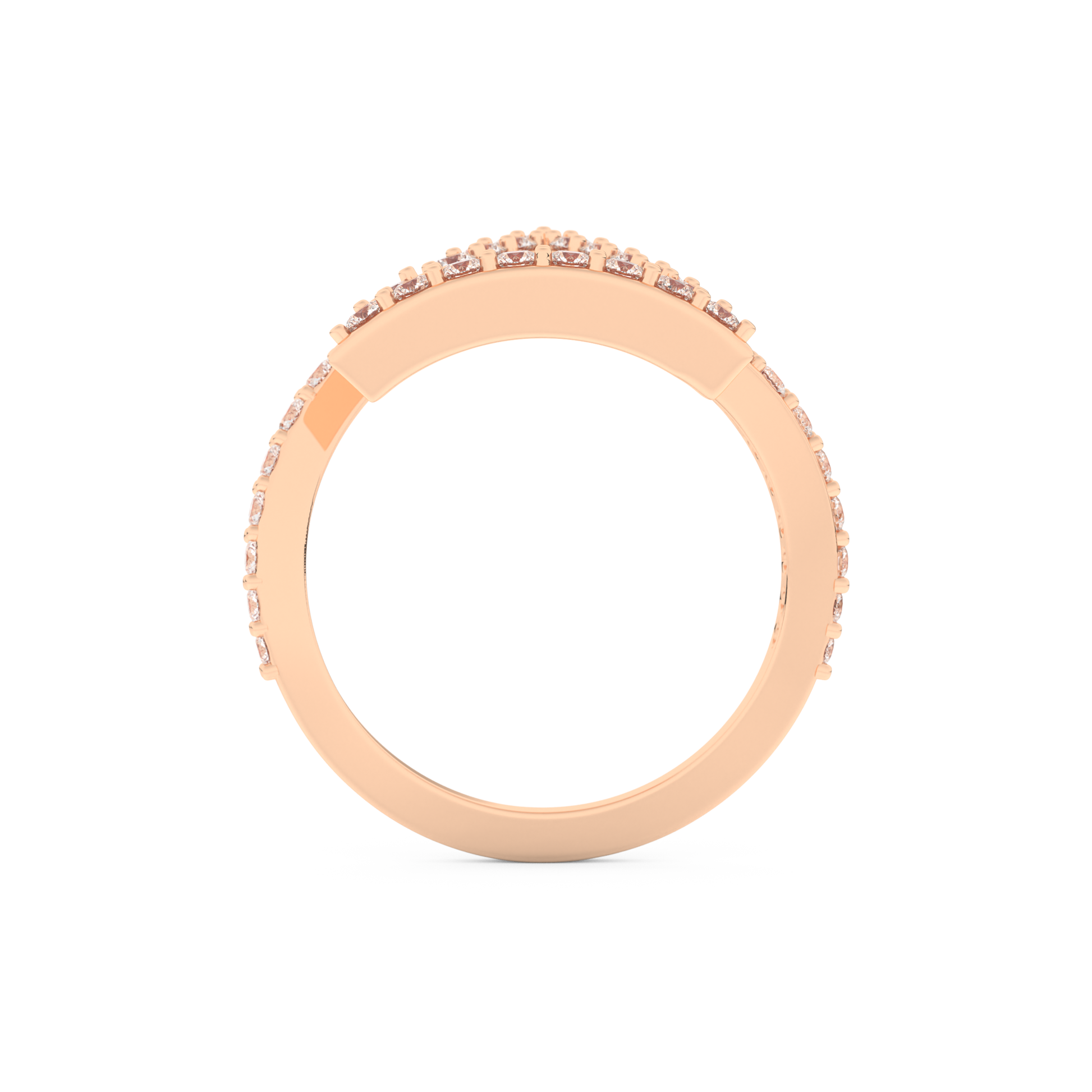 Half Eternity Wedding Band with 0.56 CT Round Cut Moissanite – Yellow, White, or Rose Gold