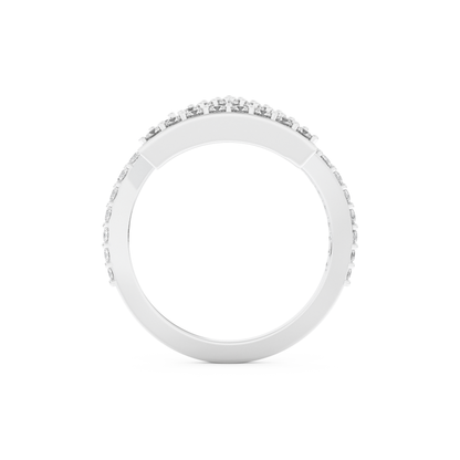 Half Eternity Wedding Band with 0.56 CT Round Cut Moissanite – Yellow, White, or Rose Gold