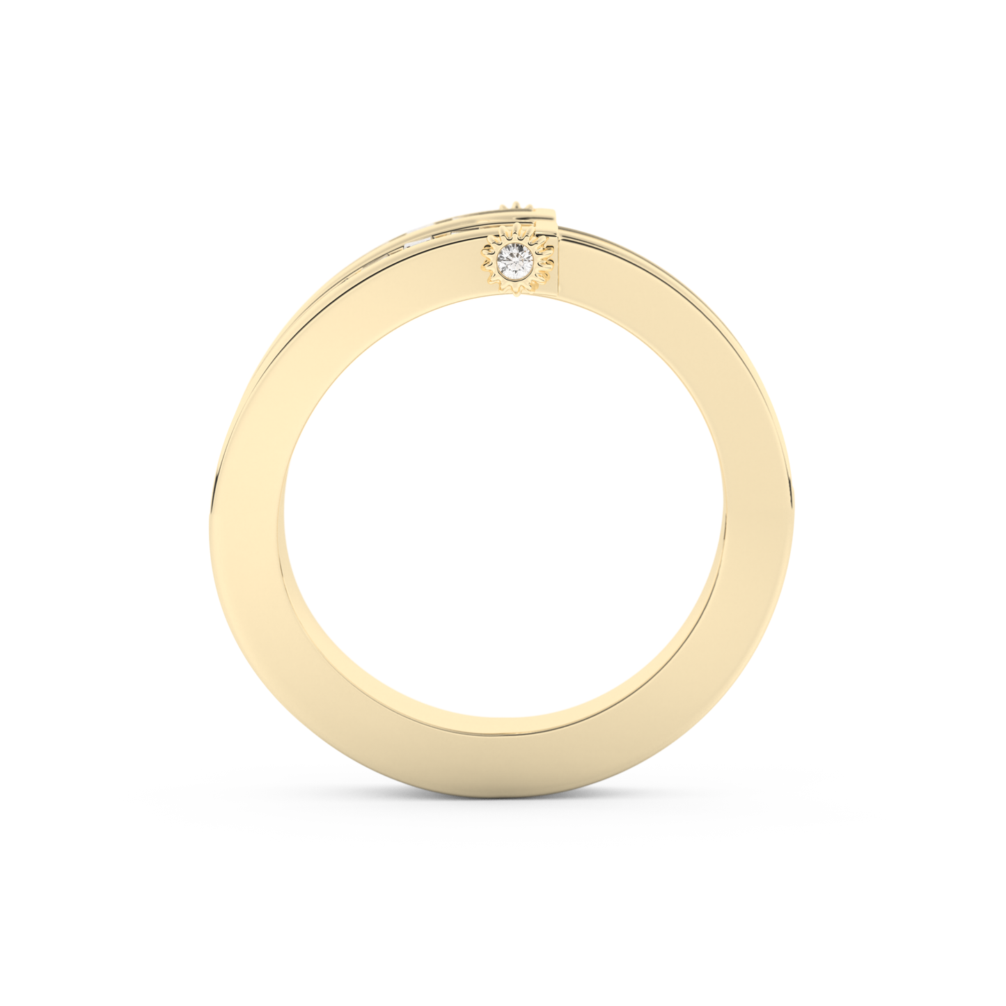 Half Eternity Wedding Band with 1.53 CT Round And Baguette Cut Moissanite – Yellow, White, or Rose Gold