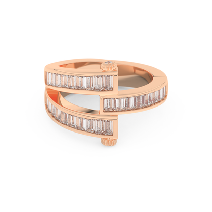 Half Eternity Wedding Band with 1.53 CT Round And Baguette Cut Moissanite – Yellow, White, or Rose Gold