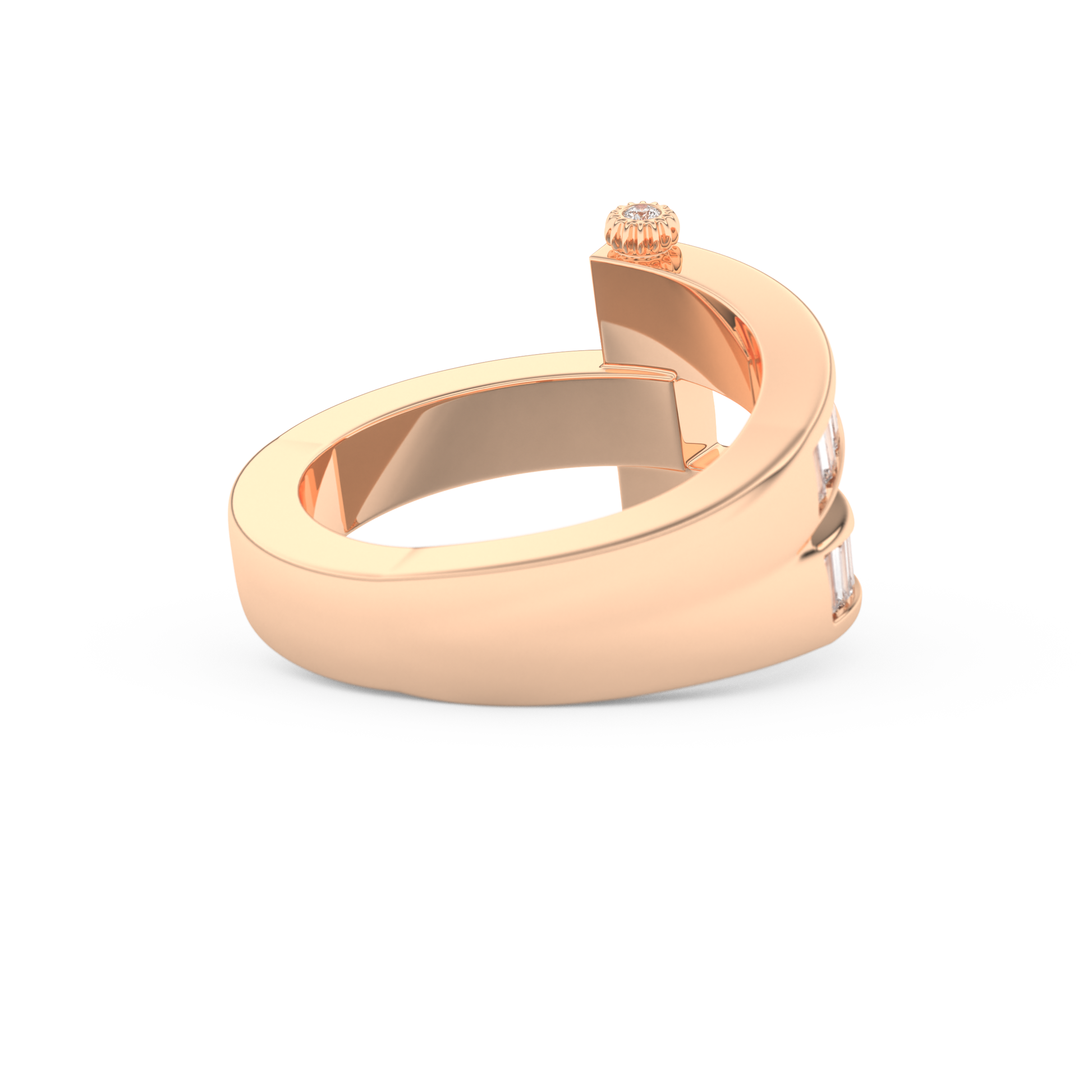 Half Eternity Wedding Band with 1.53 CT Round And Baguette Cut Moissanite – Yellow, White, or Rose Gold