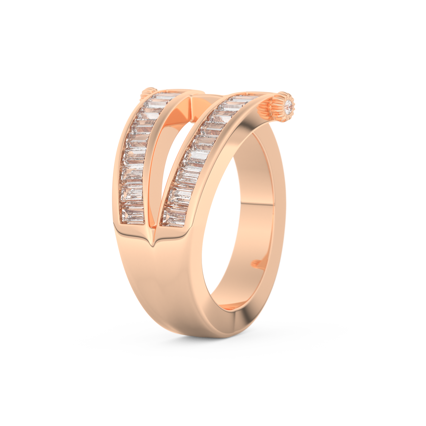 Half Eternity Wedding Band with 1.53 CT Round And Baguette Cut Moissanite – Yellow, White, or Rose Gold