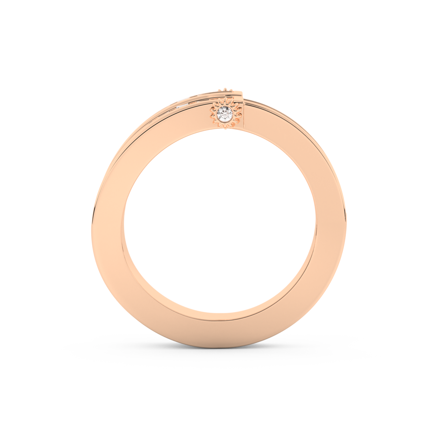 Half Eternity Wedding Band with 1.53 CT Round And Baguette Cut Moissanite – Yellow, White, or Rose Gold