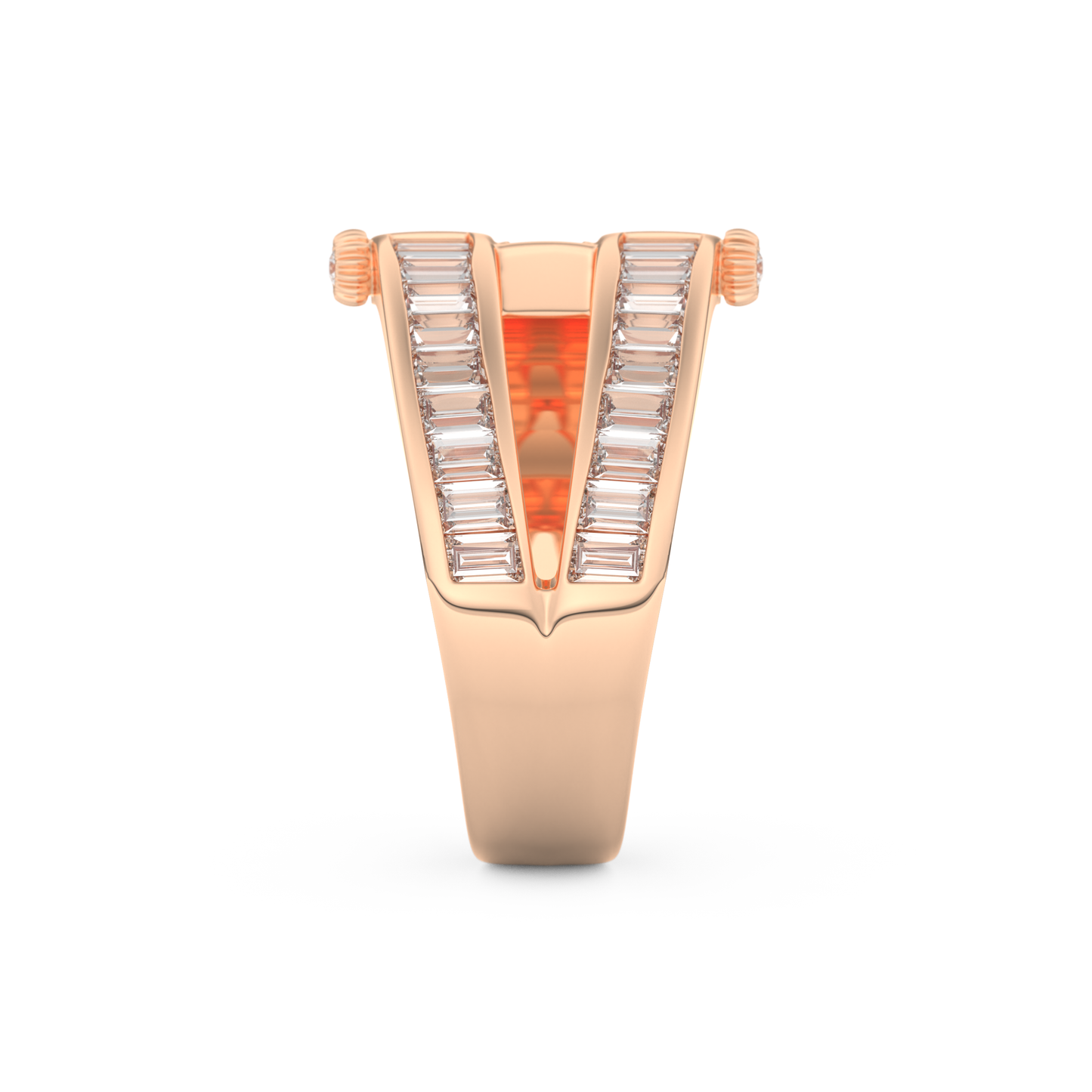 Half Eternity Wedding Band with 1.53 CT Round And Baguette Cut Moissanite – Yellow, White, or Rose Gold