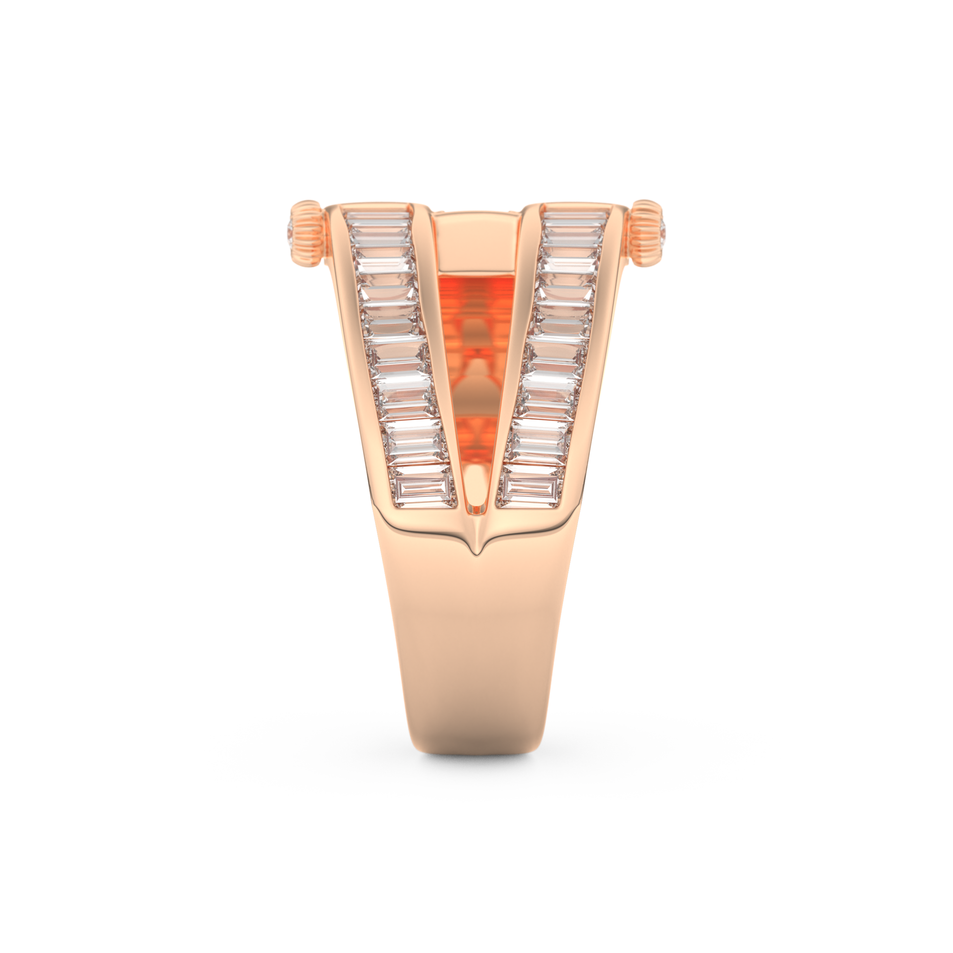 Half Eternity Wedding Band with 1.53 CT Round And Baguette Cut Moissanite – Yellow, White, or Rose Gold