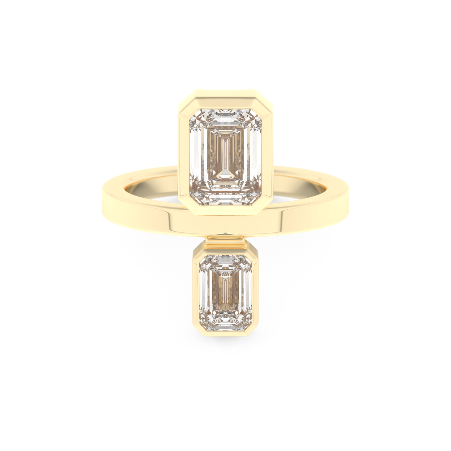 Parallel Diamond Style Wedding Band with 2.43 CT Emerald Cut Moissanite – Yellow, White, or Rose Gold