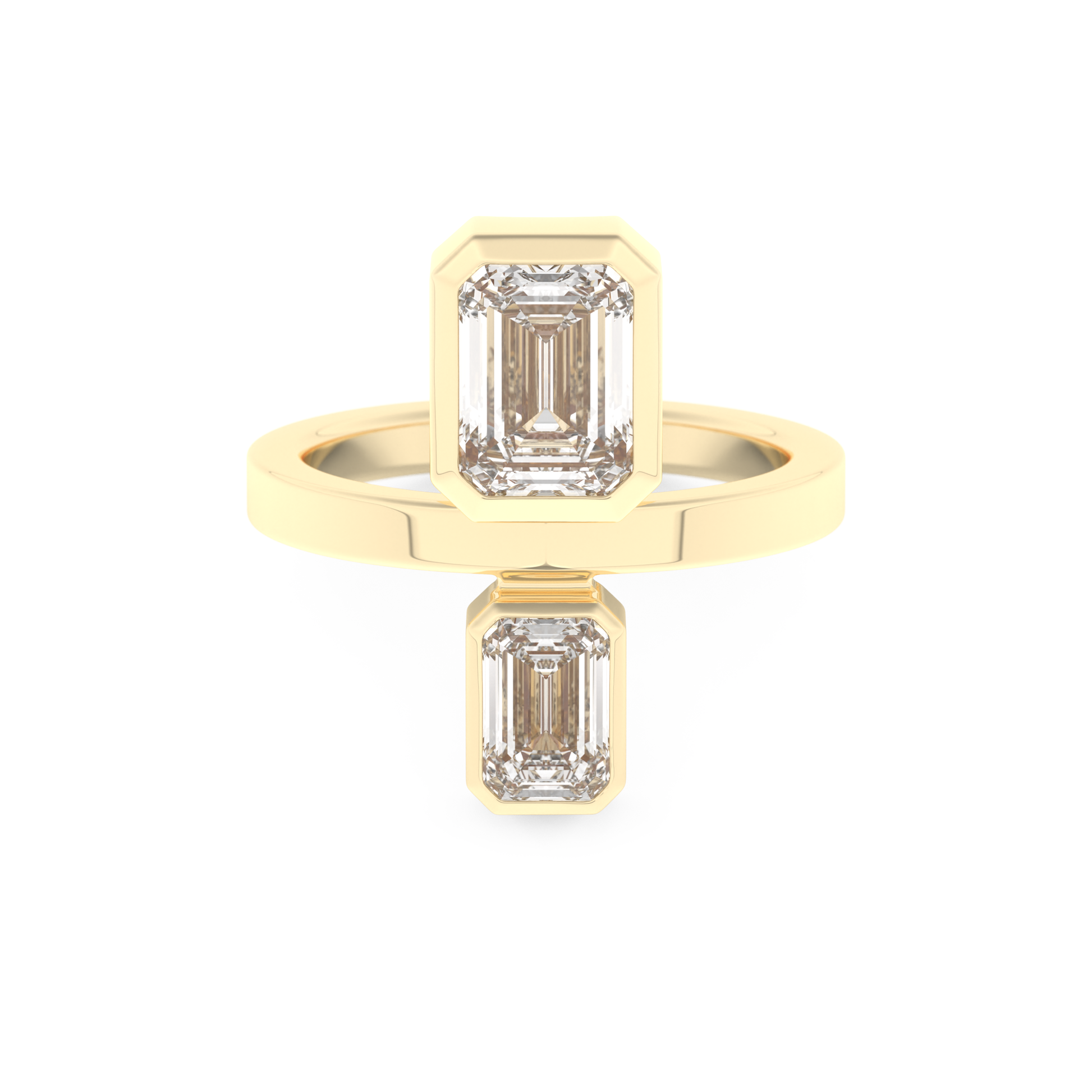 Parallel Diamond Style Wedding Band with 2.43 CT Emerald Cut Moissanite – Yellow, White, or Rose Gold