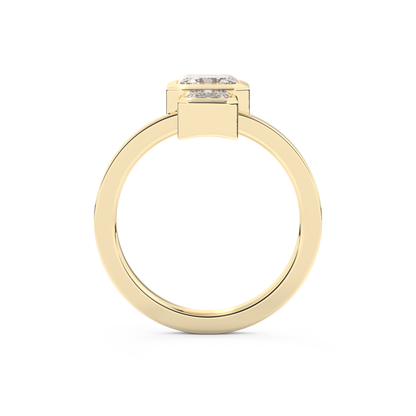 Parallel Diamond Style Wedding Band with 2.43 CT Emerald Cut Moissanite – Yellow, White, or Rose Gold