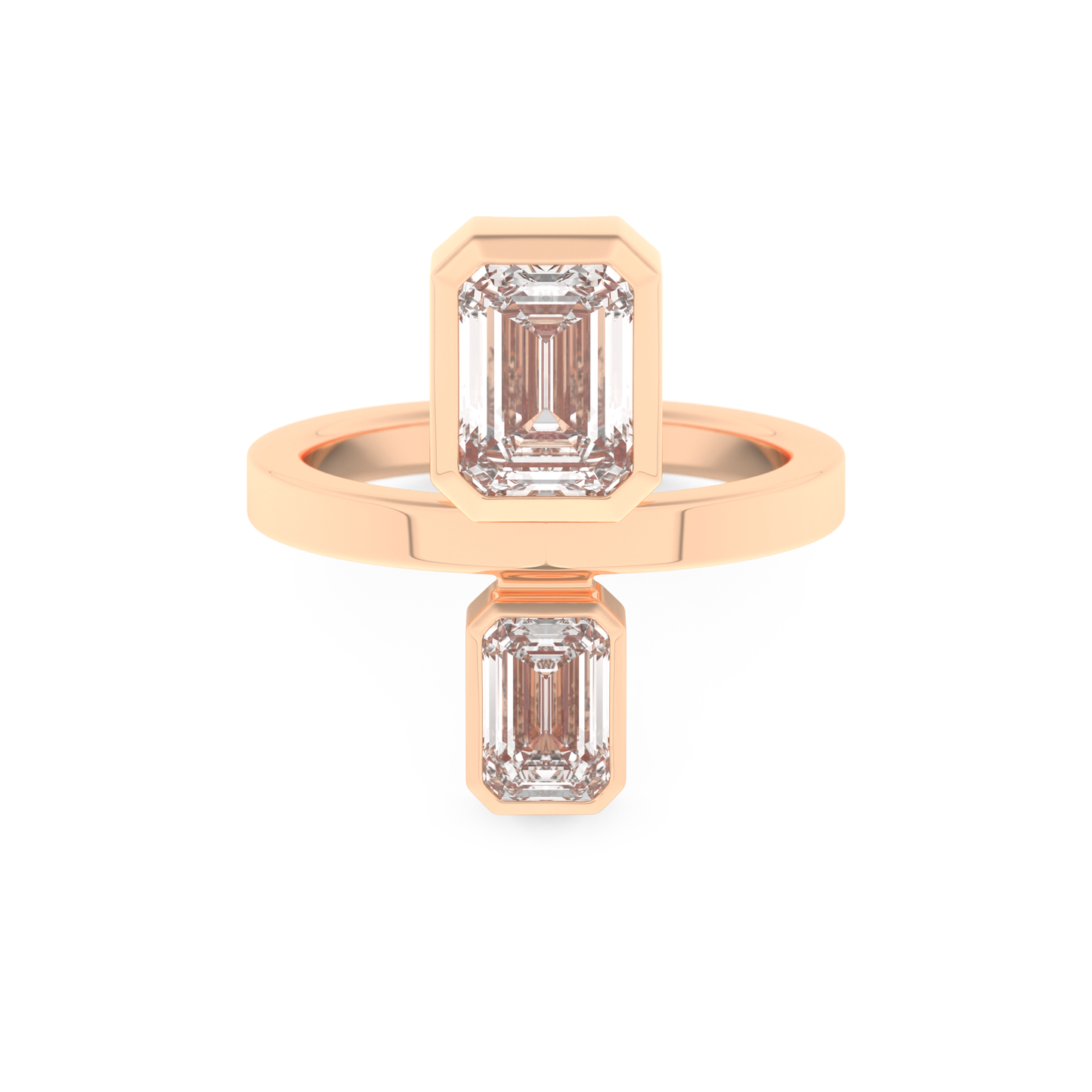 Parallel Diamond Style Wedding Band with 2.43 CT Emerald Cut Moissanite – Yellow, White, or Rose Gold