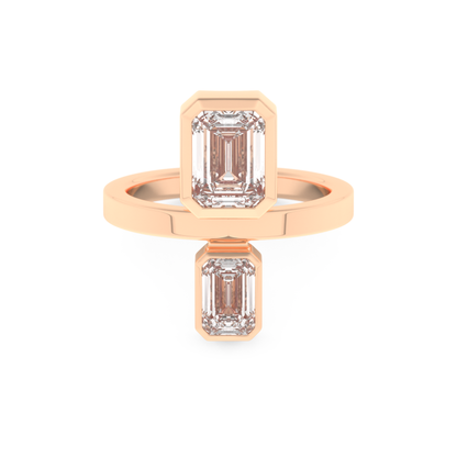 Parallel Diamond Style Wedding Band with 2.43 CT Emerald Cut Moissanite – Yellow, White, or Rose Gold