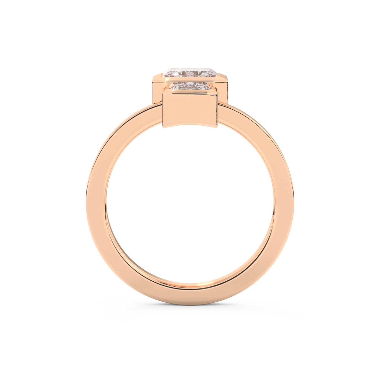 Parallel Diamond Style Wedding Band with 2.43 CT Emerald Cut Moissanite – Yellow, White, or Rose Gold
