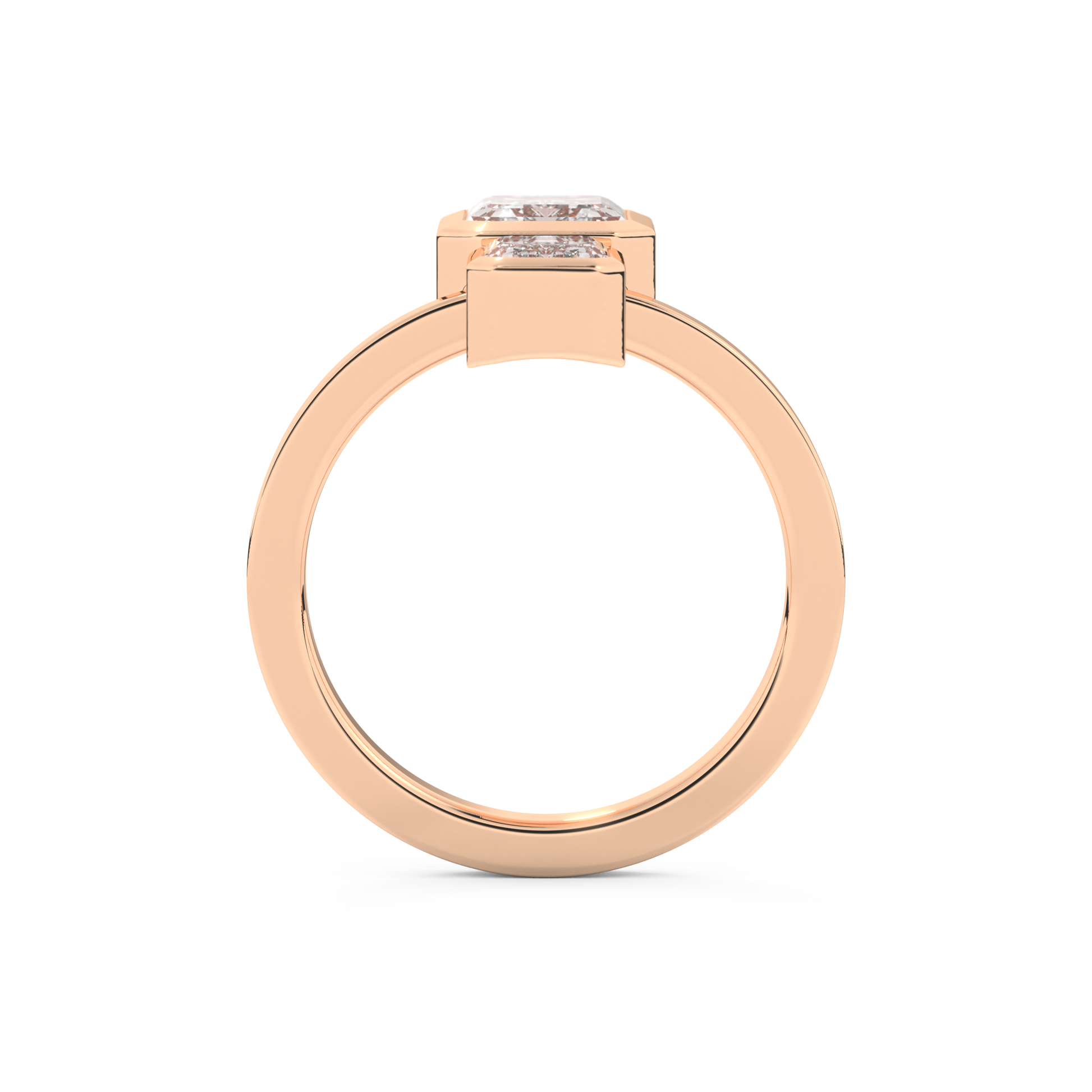 Parallel Diamond Style Wedding Band with 2.43 CT Emerald Cut Moissanite – Yellow, White, or Rose Gold