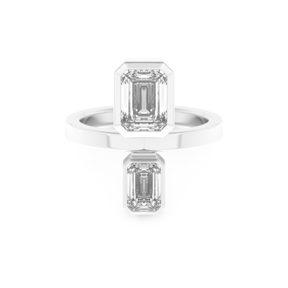 Parallel Diamond Style Wedding Band with 2.43 CT Emerald Cut Moissanite – Yellow, White, or Rose Gold