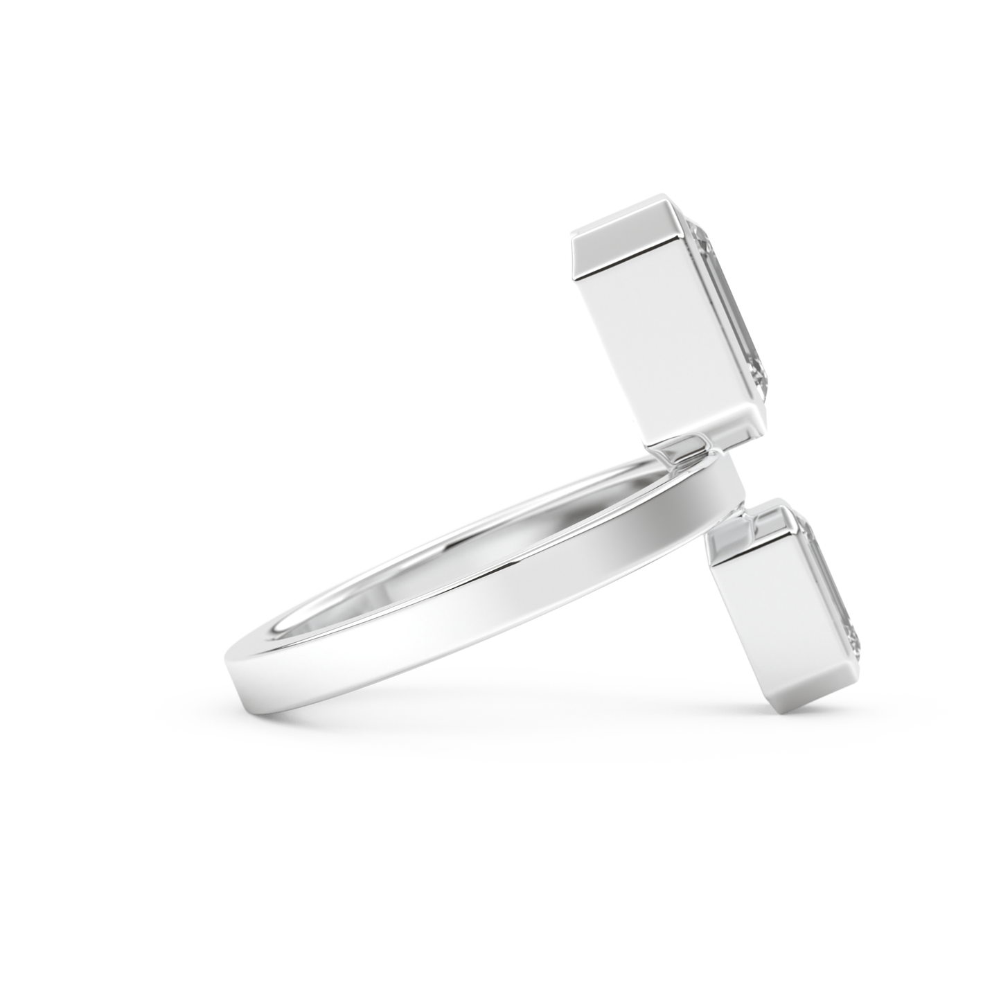 Parallel Diamond Style Wedding Band with 2.43 CT Emerald Cut Moissanite – Yellow, White, or Rose Gold