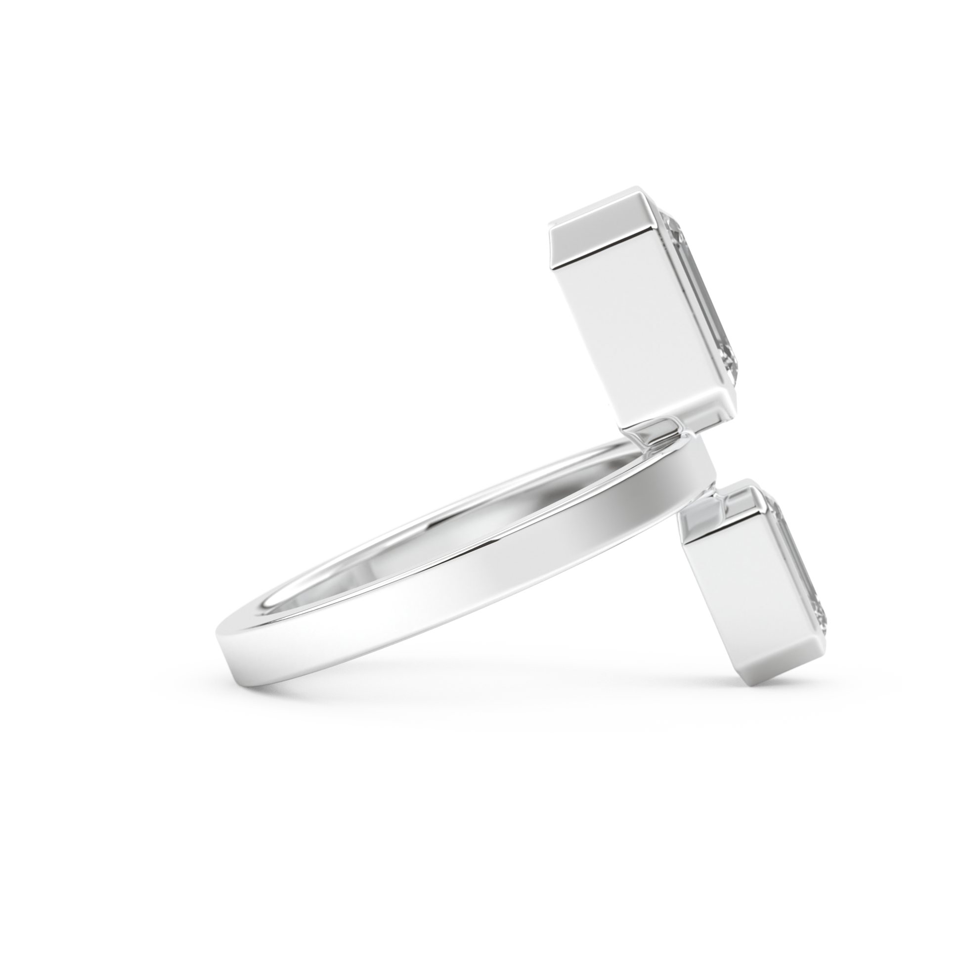 Parallel Diamond Style Wedding Band with 2.43 CT Emerald Cut Moissanite – Yellow, White, or Rose Gold