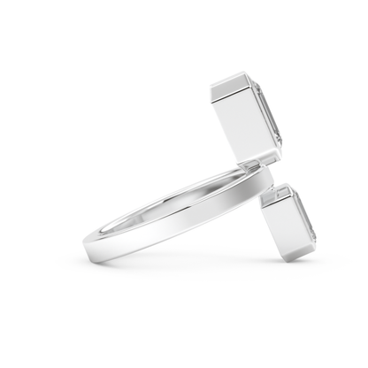 Parallel Diamond Style Wedding Band with 2.43 CT Emerald Cut Moissanite – Yellow, White, or Rose Gold