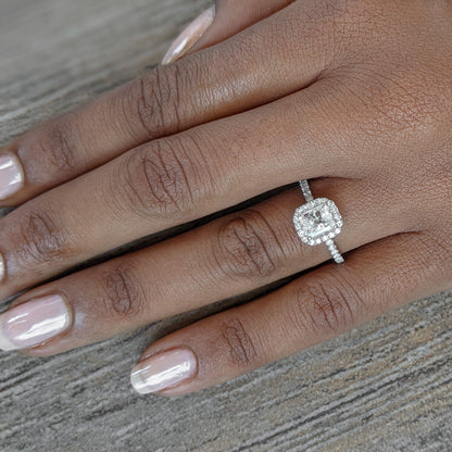 Radiant Halo & Pave Lab Grown Diamond Engagement Ring