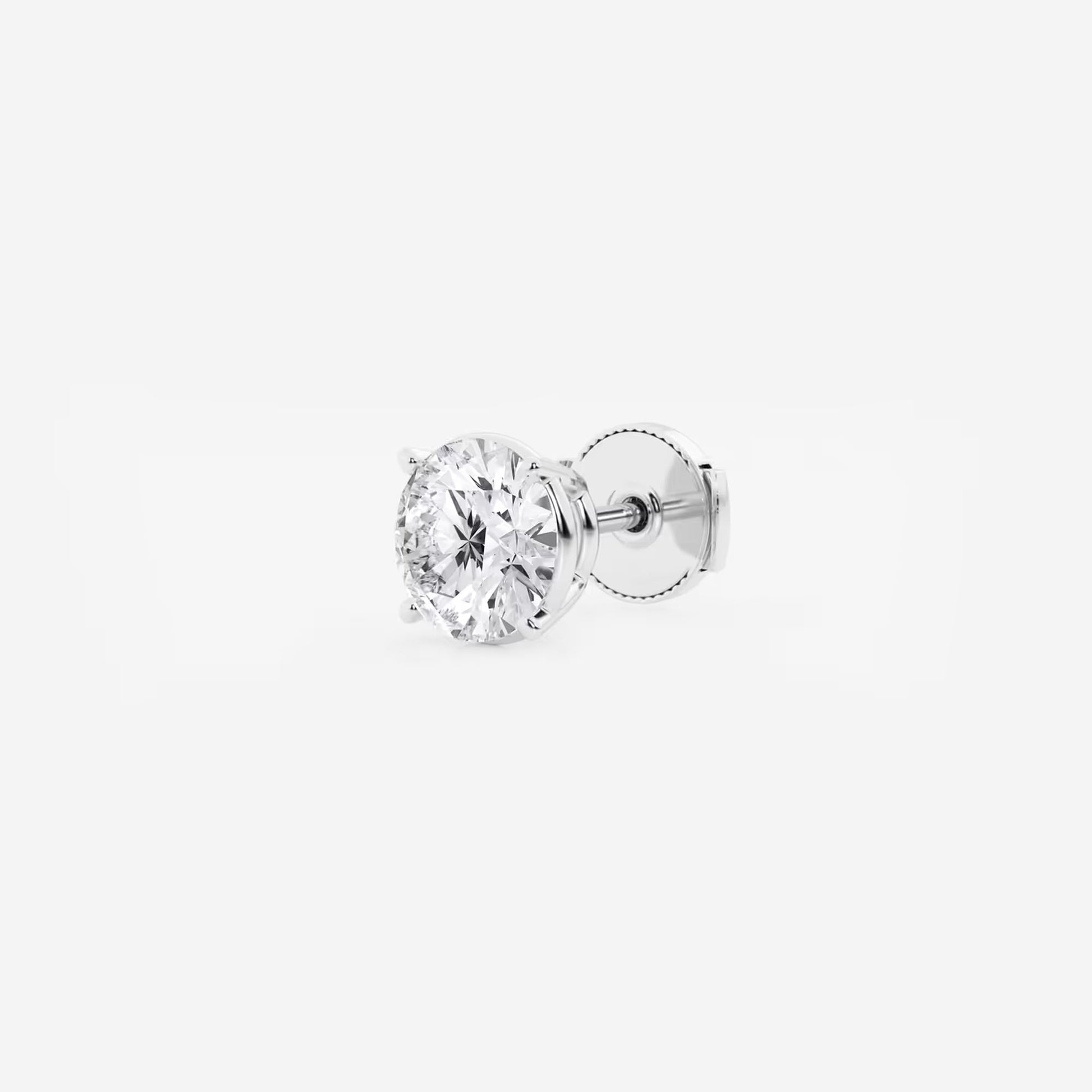 0.8 CT Round Cut Lab Grown Diamond Single Stud Earring