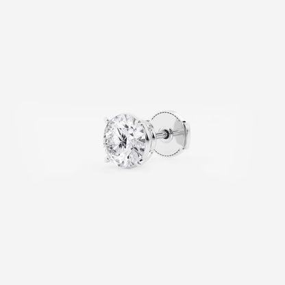 0.8 CT Round Cut Lab Grown Diamond Single Stud Earring