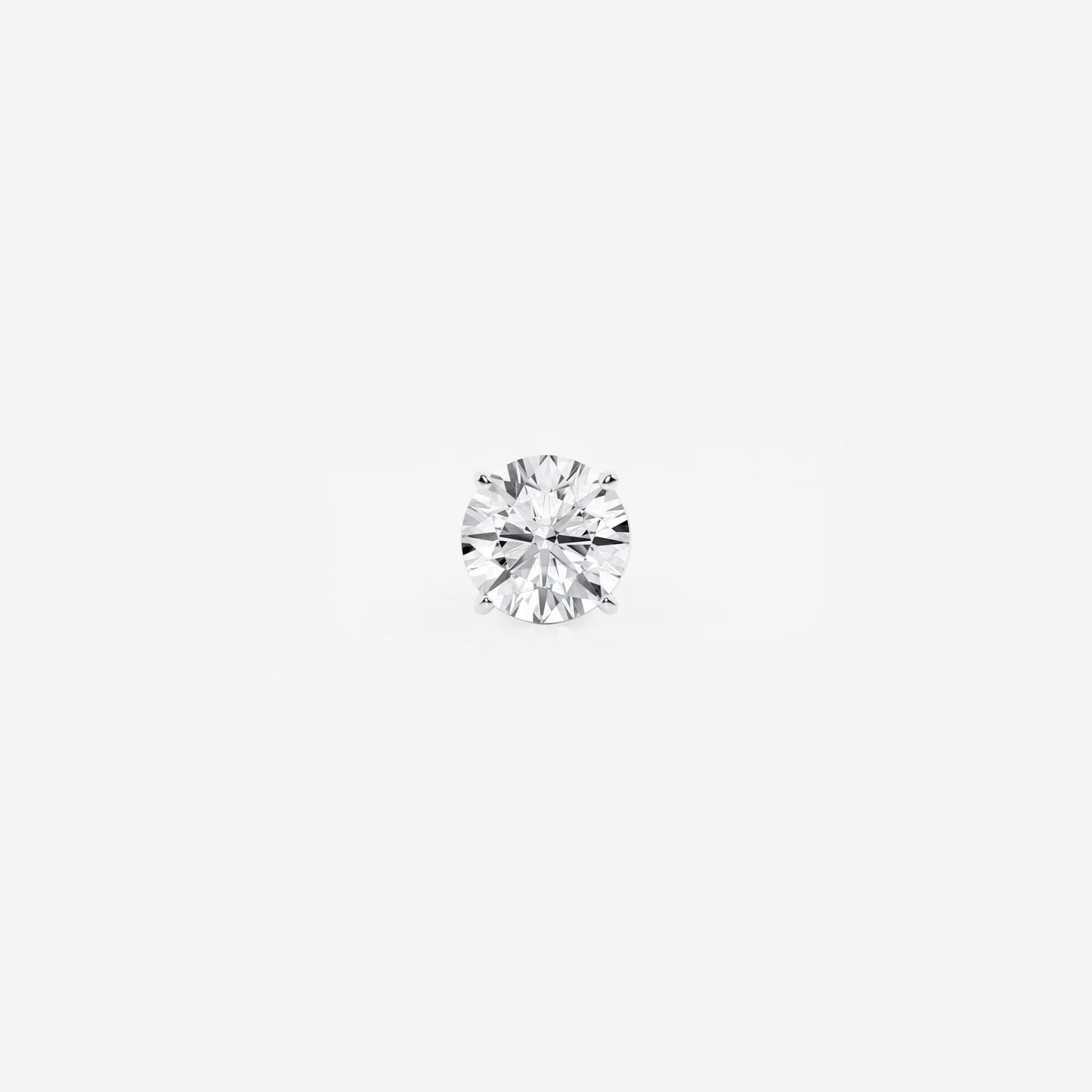 0.8 CT Round Cut Lab Grown Diamond Single Stud Earring