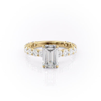 2.30 CT Emerald Cut Pave Setting Moissanite Engagement Ring 11