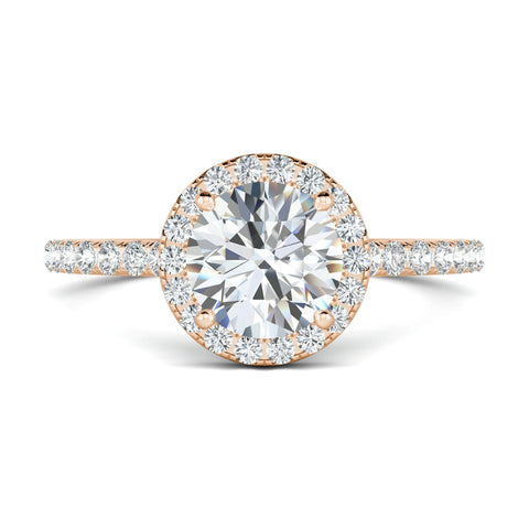 1.0 CT Round Cut Halo Moissanite Engagement Ring 18