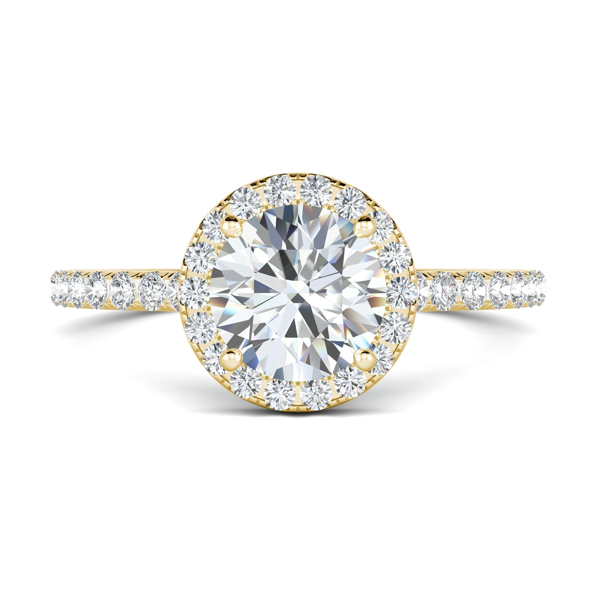 1.0 CT Round Cut Halo Moissanite Engagement Ring 13