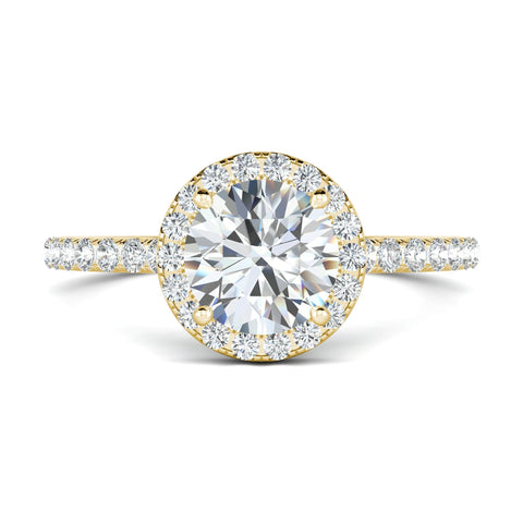 1.0 CT Round Cut Halo Moissanite Engagement Ring 13