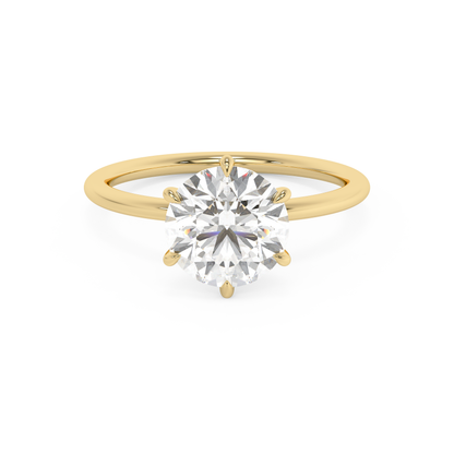 Emerald Solitaire Lab Grown Diamond Engagement Ring