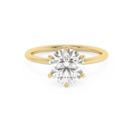 Emerald Solitaire Lab Grown Diamond Engagement Ring