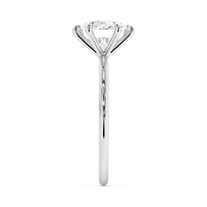 Emerald Solitaire Lab Grown Diamond Engagement Ring