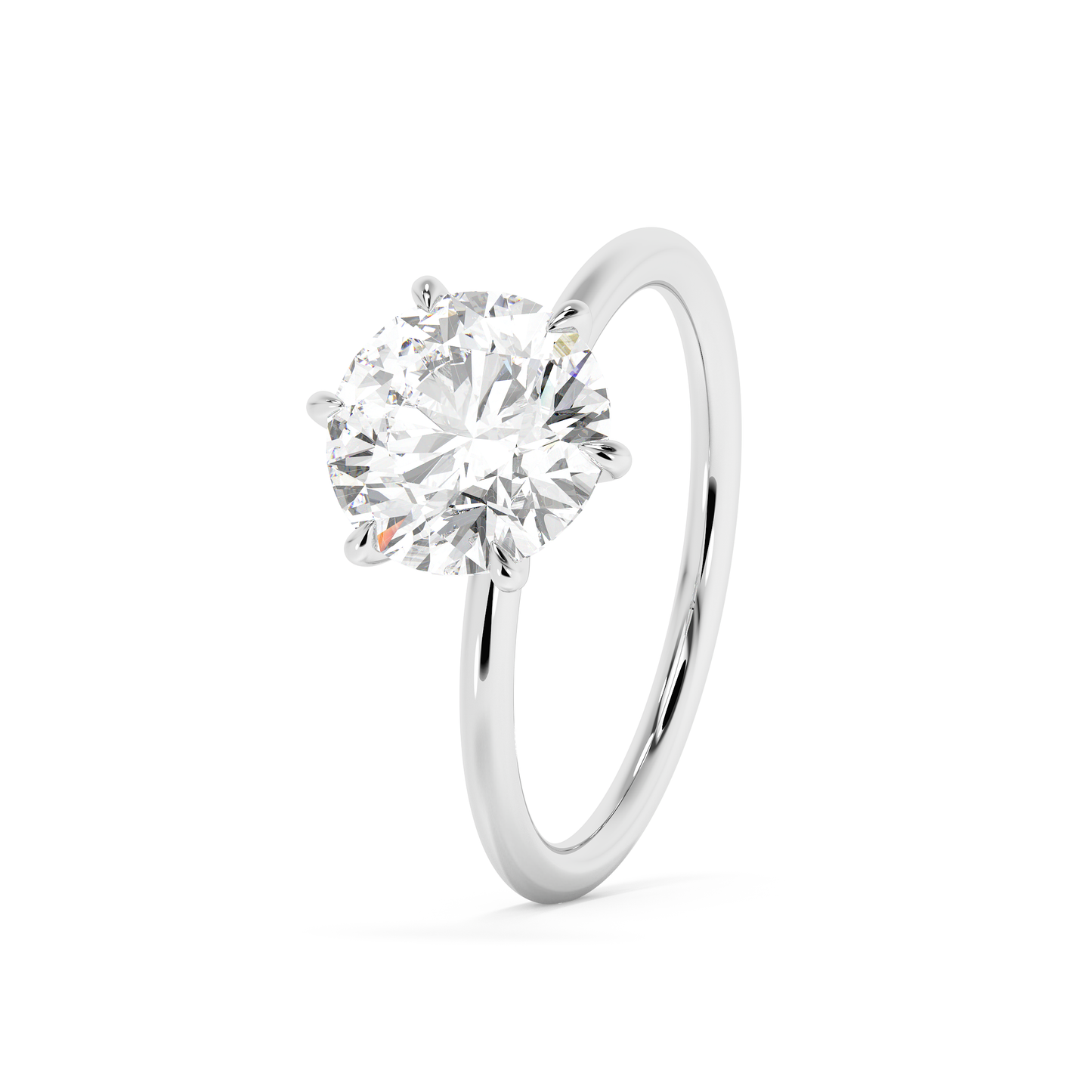 Emerald Solitaire Lab Grown Diamond Engagement Ring