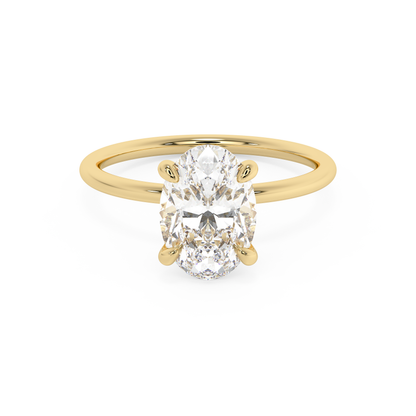 Emerald Solitaire Lab Grown Diamond Engagement Ring