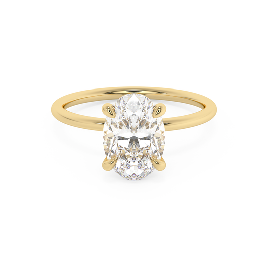 Emerald Solitaire Lab Grown Diamond Engagement Ring