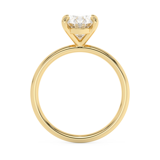 Emerald Solitaire Lab Grown Diamond Engagement Ring